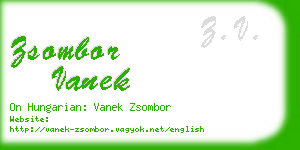 zsombor vanek business card